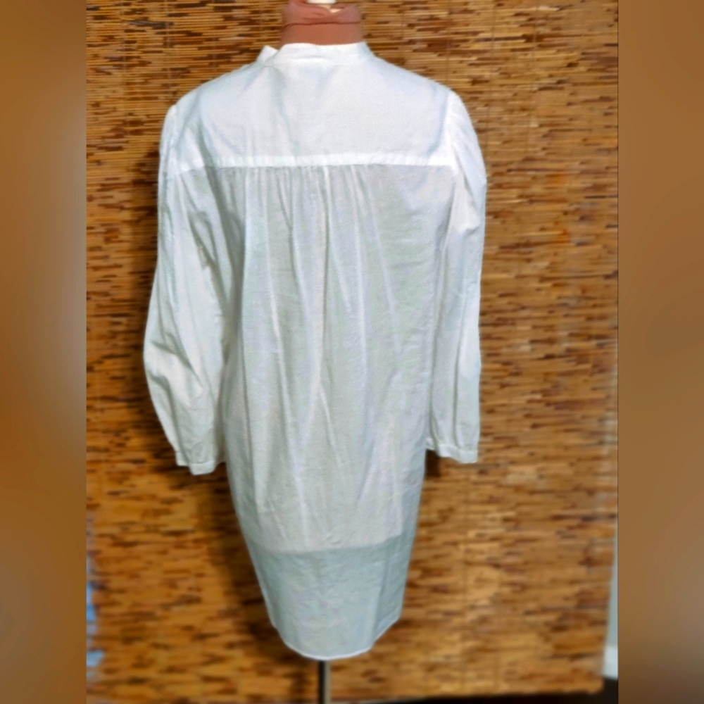 80s does Edwardian pin tuck White Cotton dress gown Mini  modest LG ▪️Lace - Picture 6 of 10